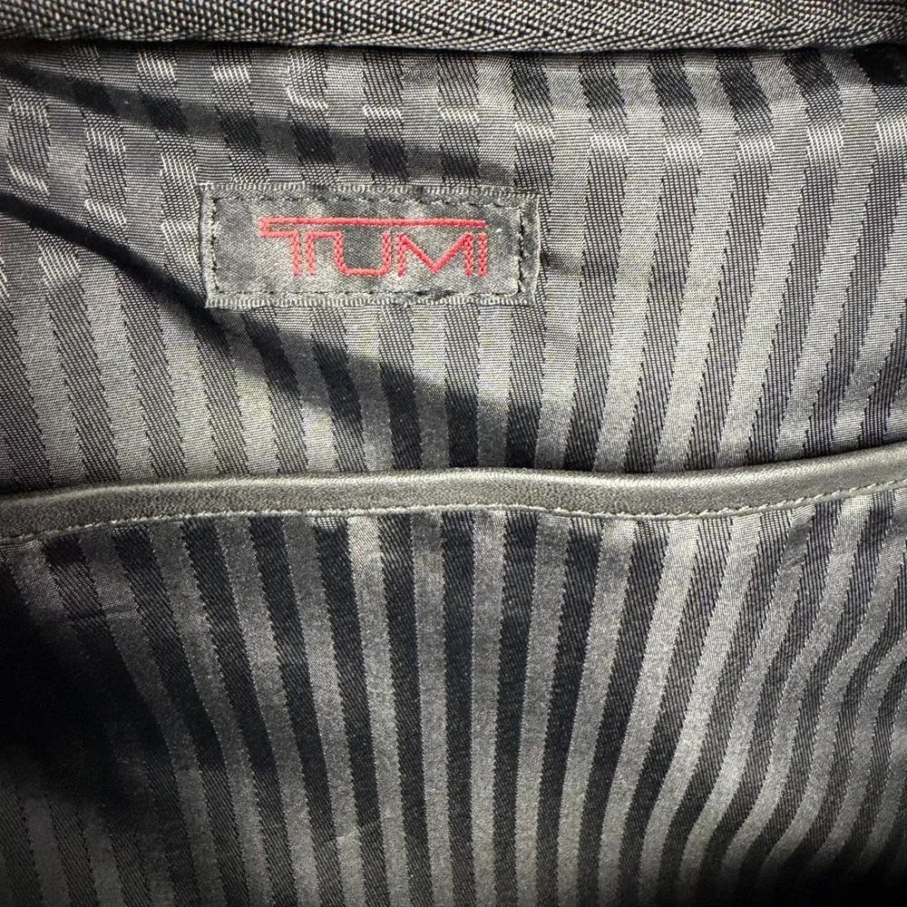 Tumi Black Ballistic Nylon Leather Trim Briefcase Laptop Bag Work Tote